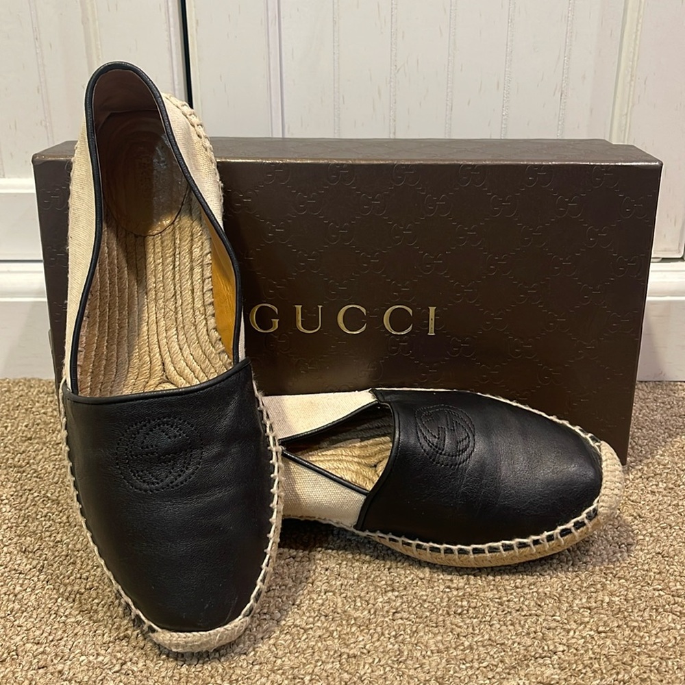 Gucci leather espadrille